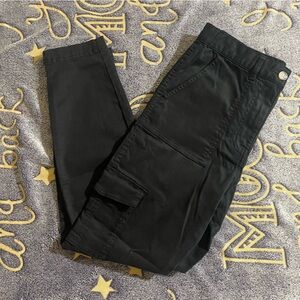 H&M Black Cargo Pants Straight-Leg Design